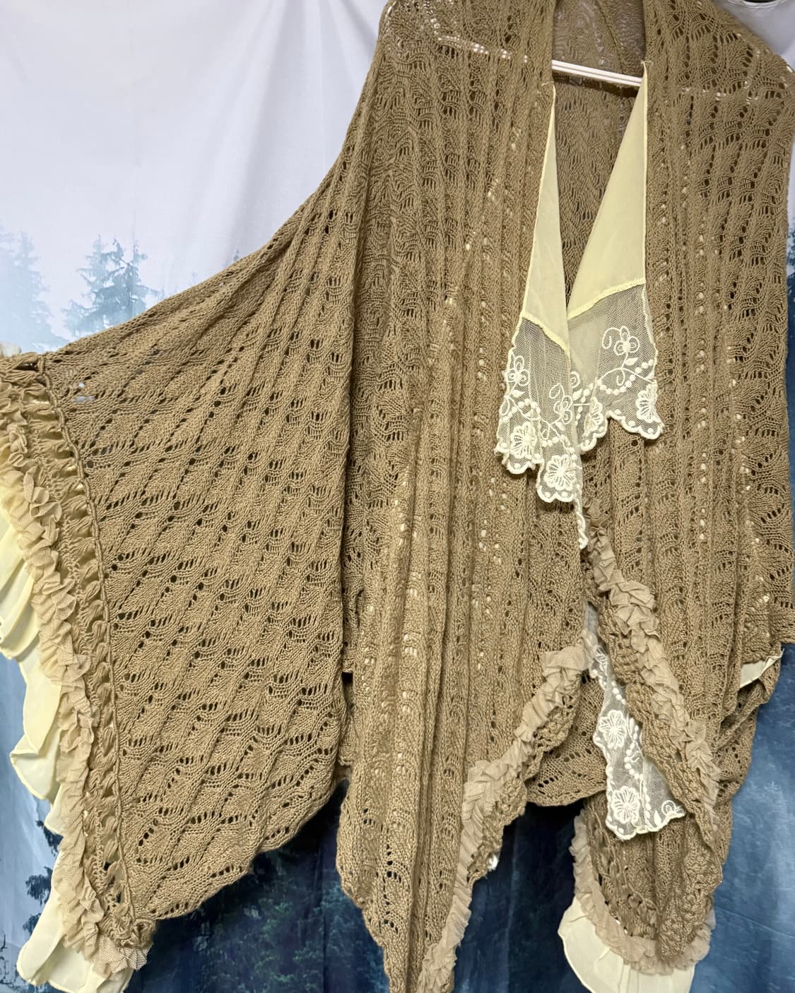 axes femme 엑시즈팜 롱 프릴 니트 가디건 모리 일본빈티지 상품이미지4