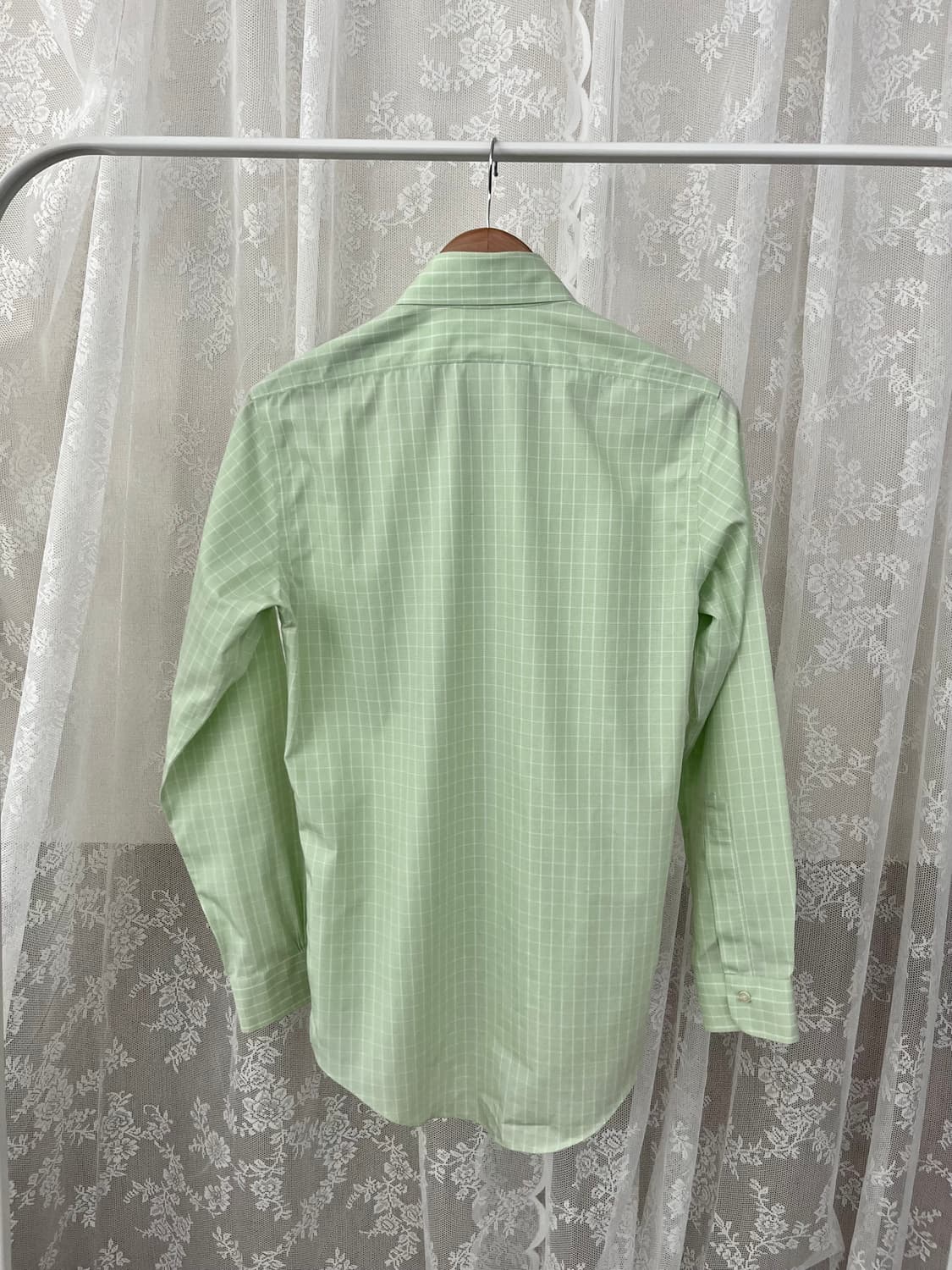 S) 브룩스 브라더스 체크 셔츠 라이트 그린 상품이미지2