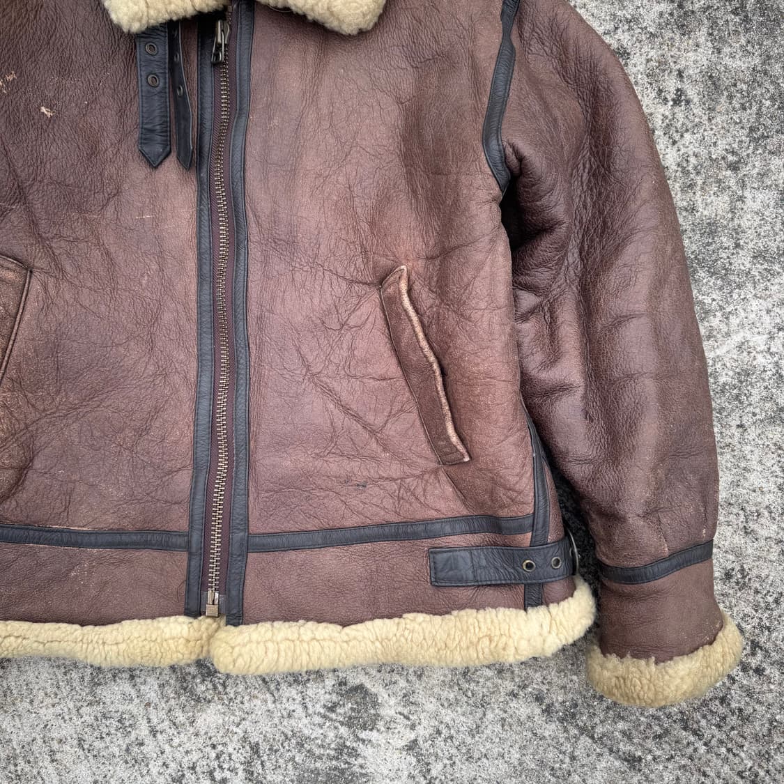 [L] 양가죽 양털 B-3 무스탕 무통자켓 상품이미지5