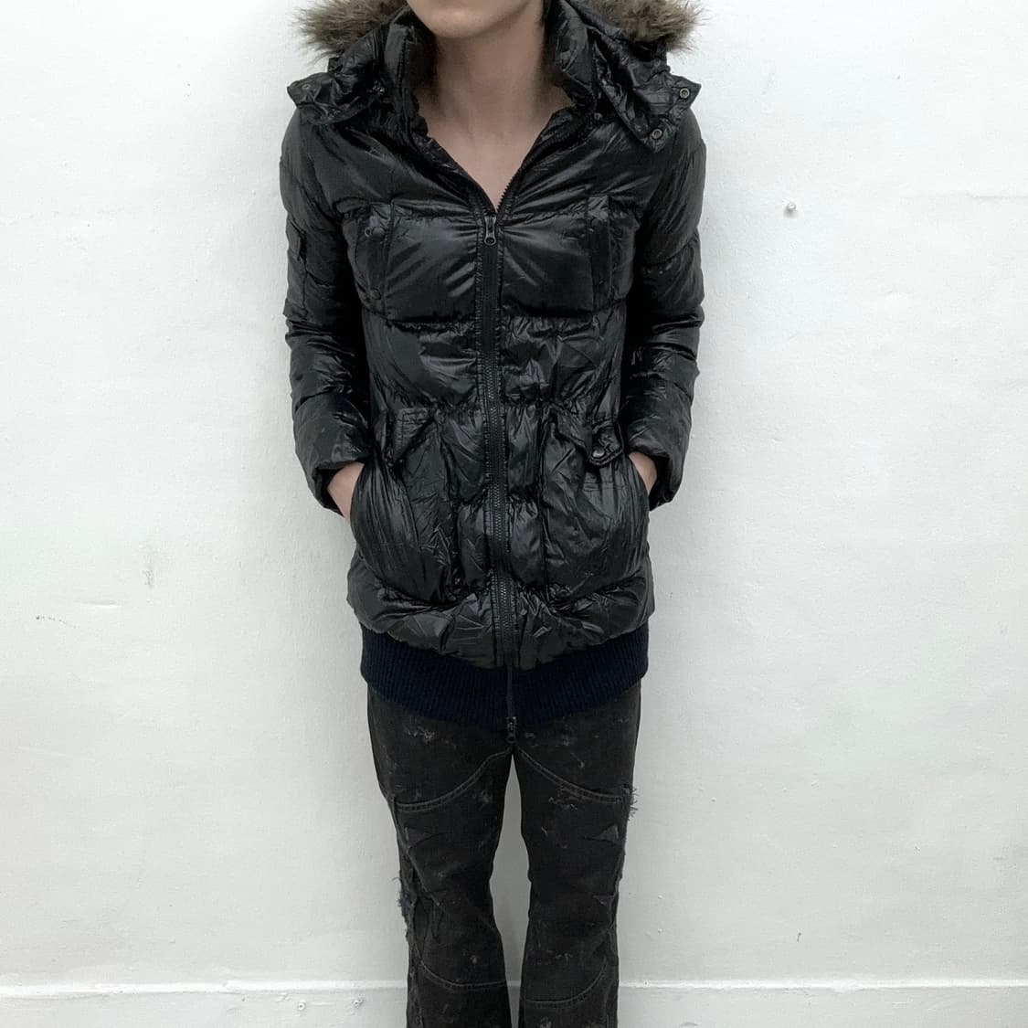 Glossy fur padding jacket  상품이미지1
