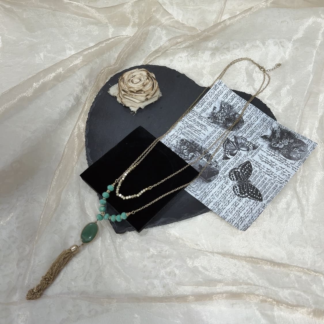 빈티지 중세 오리엔탈 메탈 레이어드 목걸이 상품이미지2