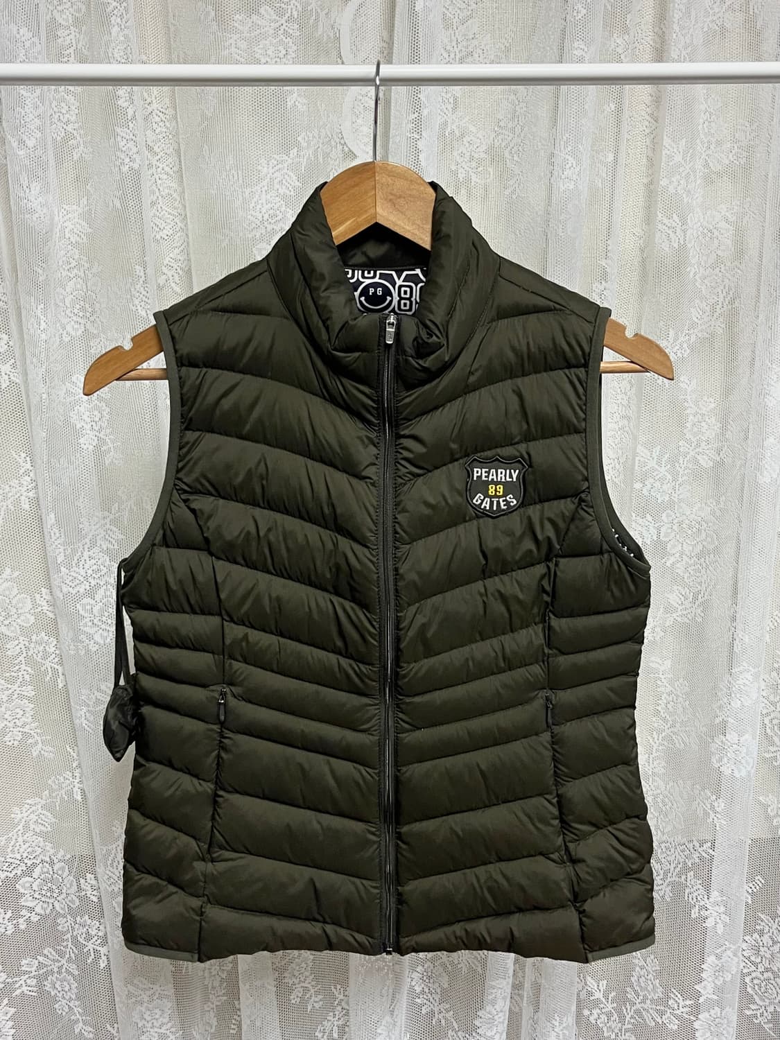 1) 파리게이츠 구스다운 경량패딩 조끼 카키 상품이미지1