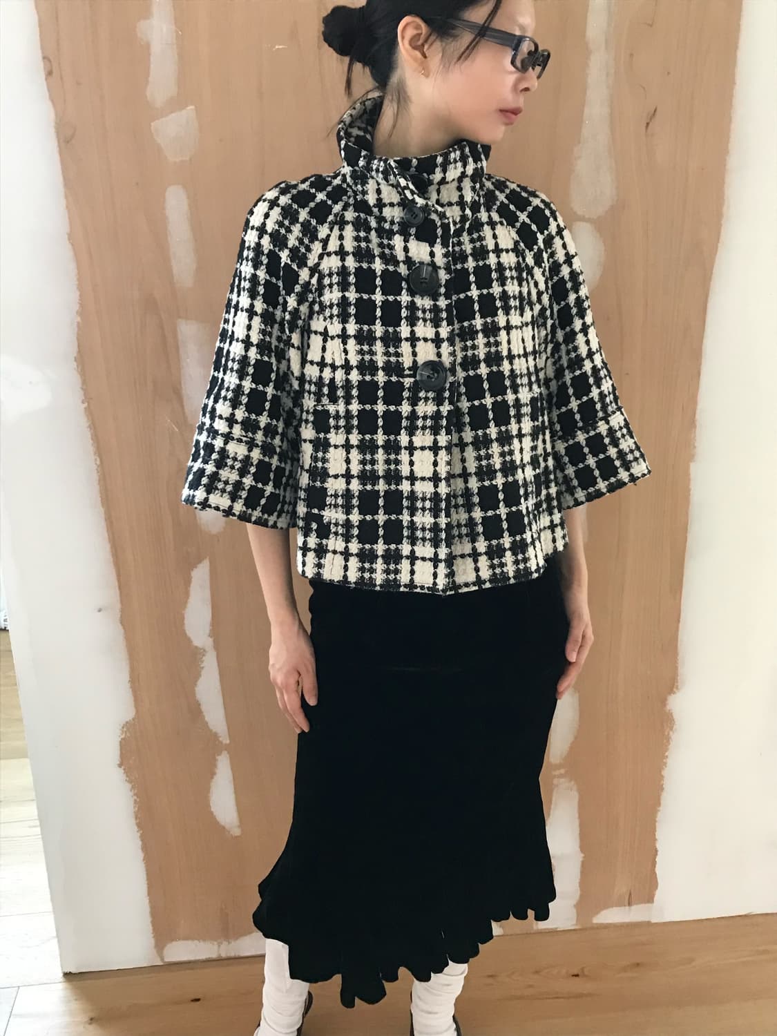 vintage velvet frill skirt (26inch) 상품이미지9