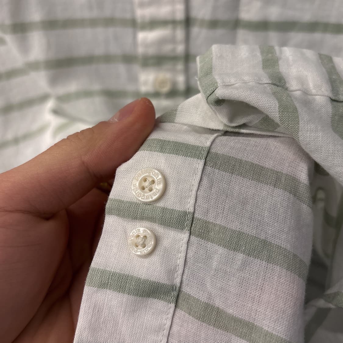 파타고니아 오가닉코튼 올리브 스트라이프 라이트코튼 셔츠 N1026 상품이미지7