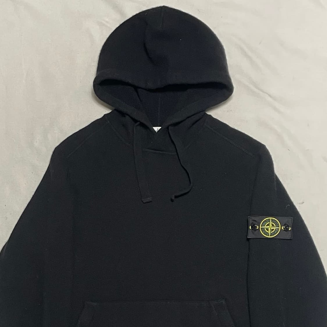 L 스톤아일랜드 블랙 울 혼방 후드티 상품이미지1