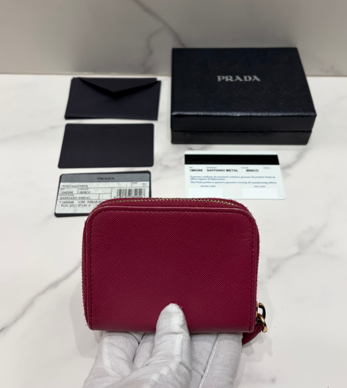 [정품] 프라다 사피아노 핑크 동전지갑  상품이미지2