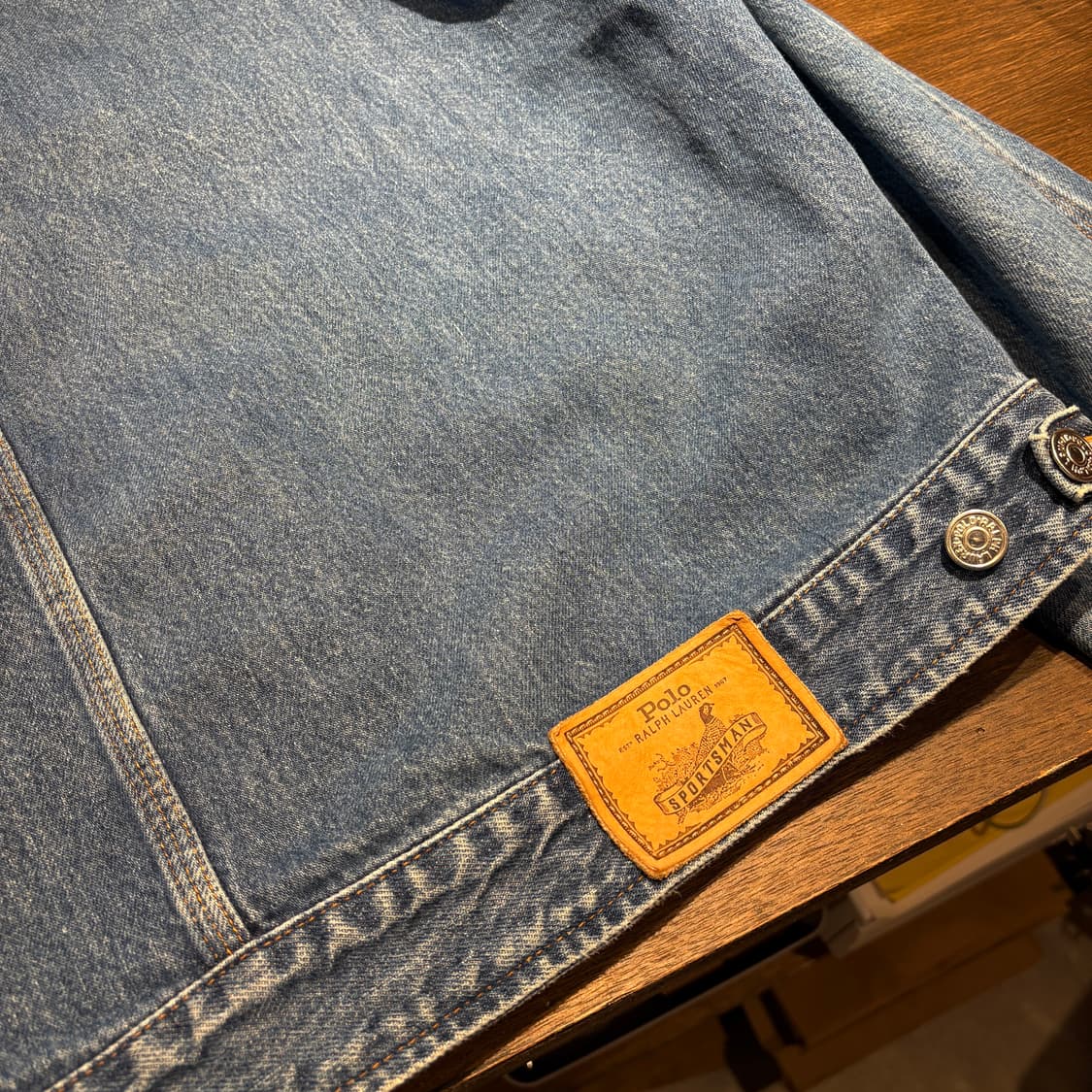 90s 90년대 미국 생산 폴로 정품 덩가리 데님 자켓 상품이미지5