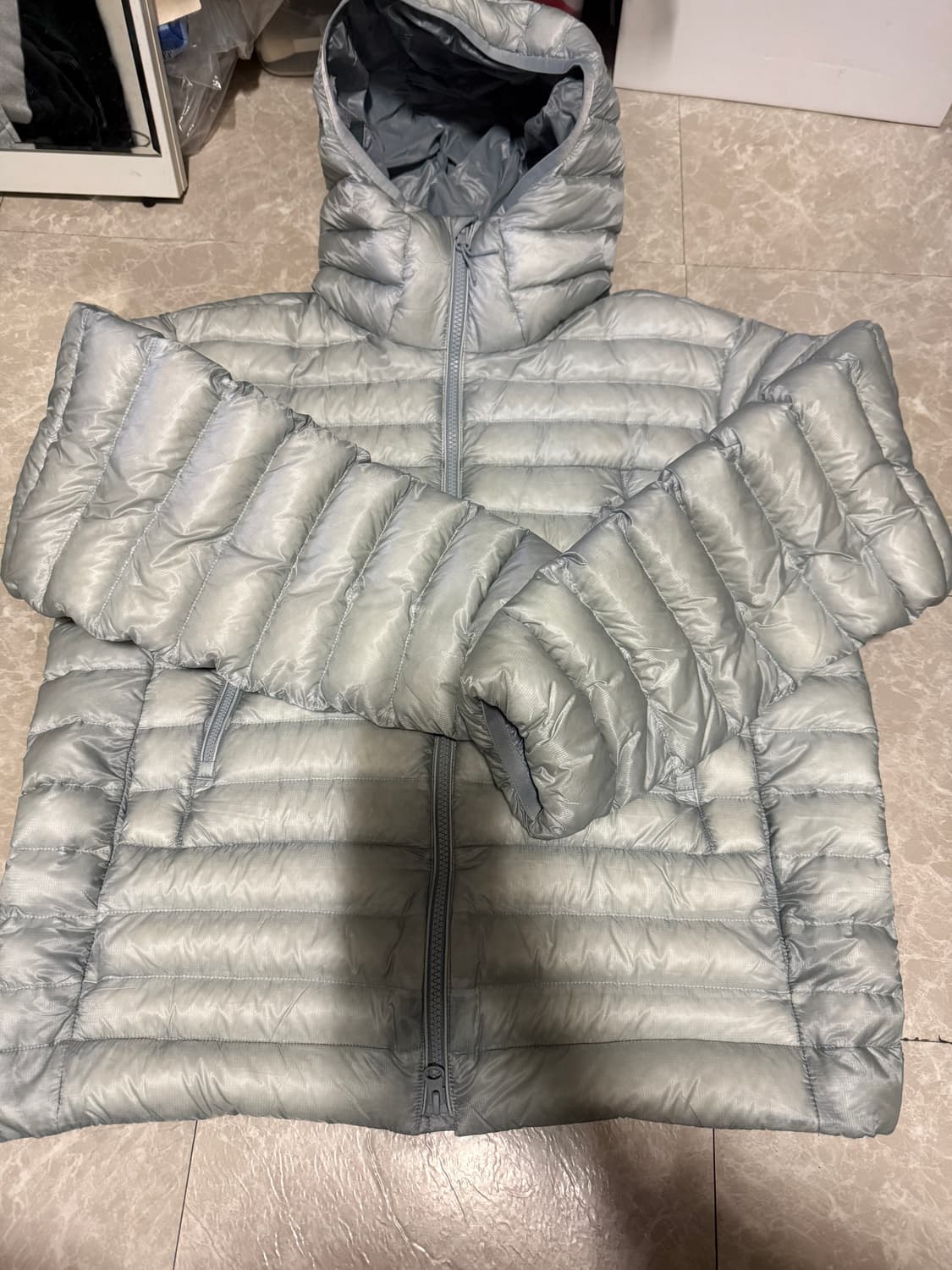 L사이즈 무신사스탠다드 시티레저 립스탑 경량 패딩 클라우디 블루 상품이미지1