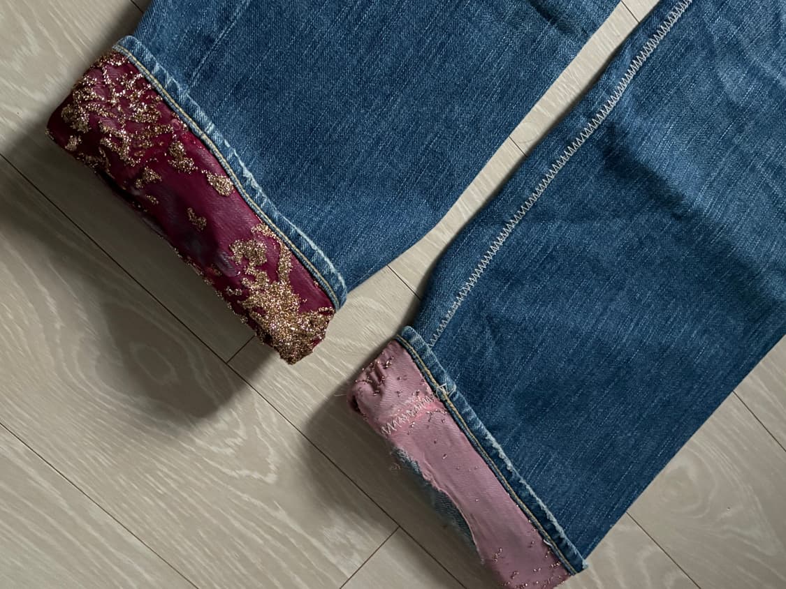 넘버나인 03aw 커트기 패치워크 진 상품이미지4