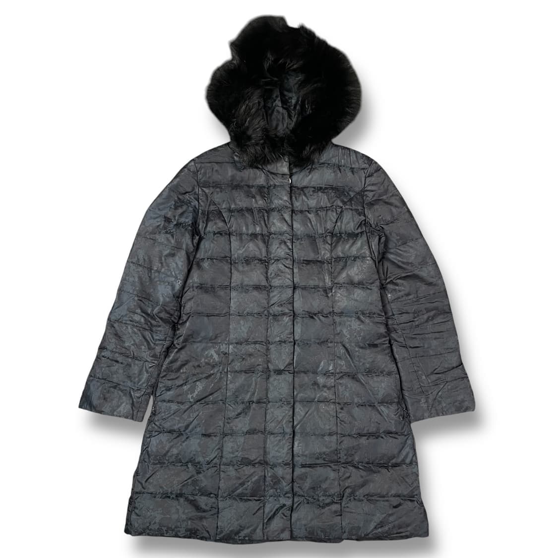 꾸레쥬 후드 퍼 경량 패딩 상품이미지1