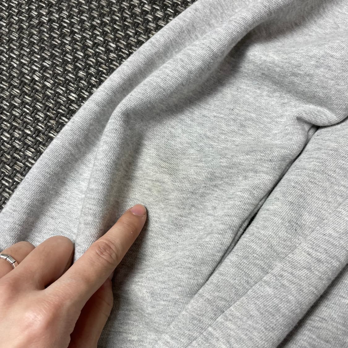 후아유 그레이 화이트 패치 후드집업 L 상품이미지6