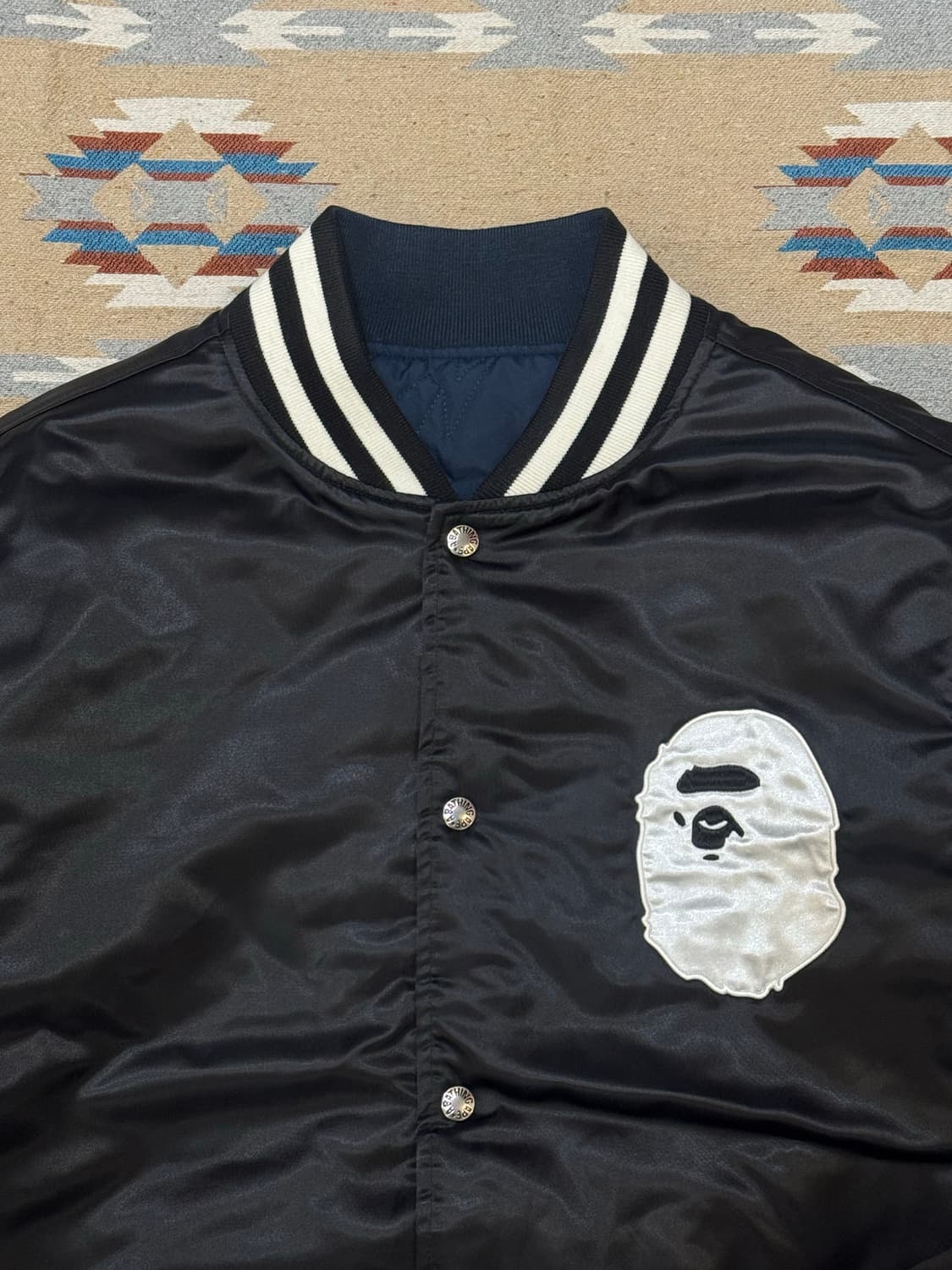 [XXXL] 베이프 리버시블 바시티 자켓 블랙 상품이미지4