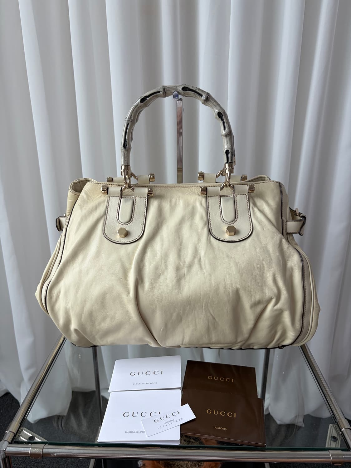 구찌 뱀부 핸들 아이보리 토트백 상품이미지2