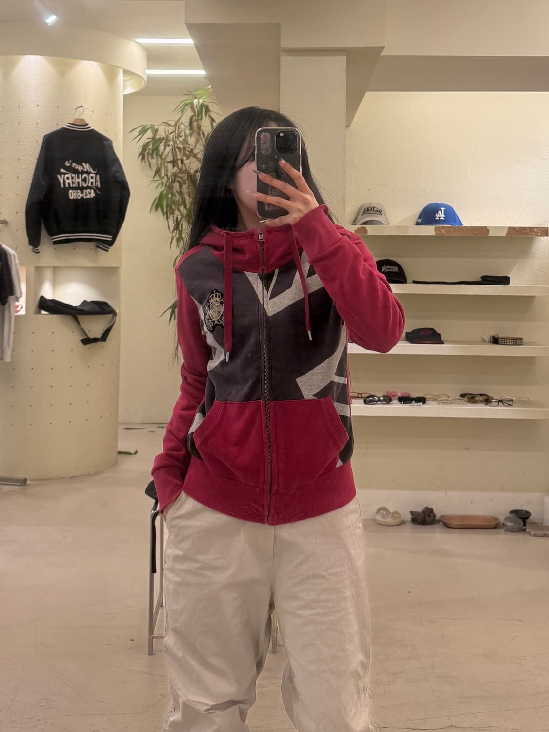 ASK Y2K 빈티지 디테일 후드 집업  상품이미지1