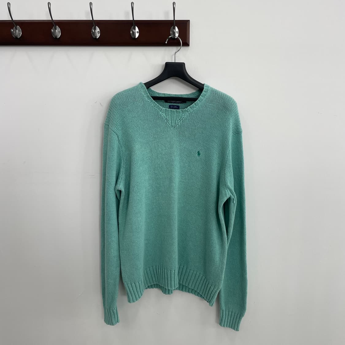U 폴로 랄프로렌 민트색 브이넥 니트 상품이미지1