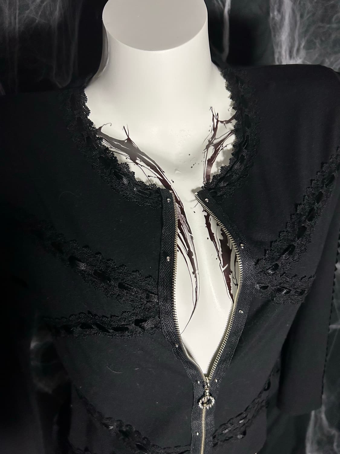 black lace zip up 상품이미지3