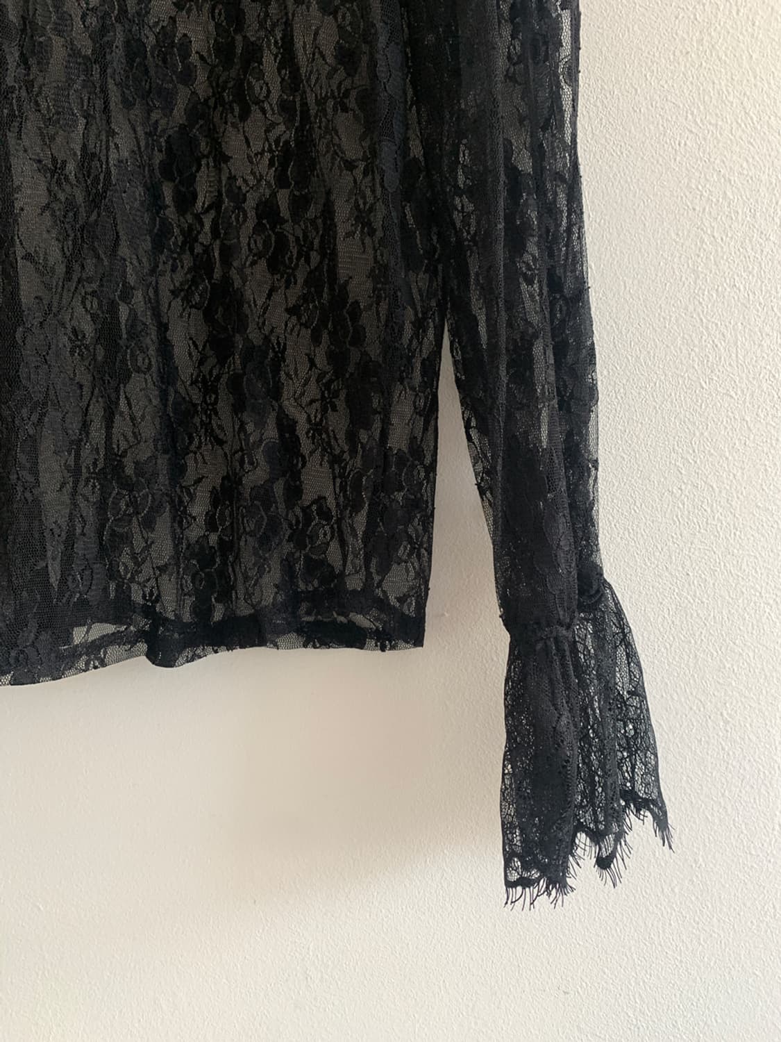 Lace high neck blouse(black) 상품이미지5