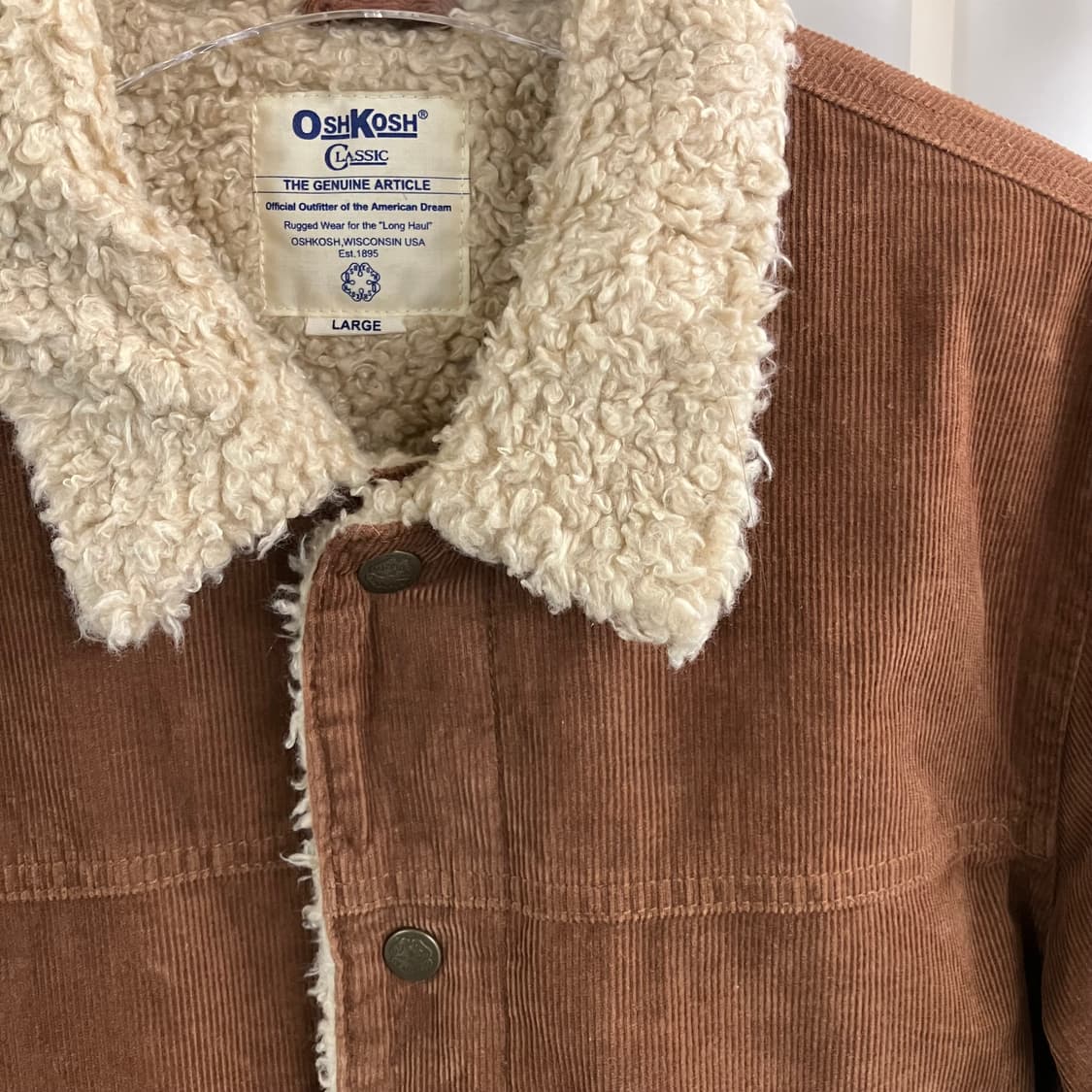 오시코시 브라운 코듀로이 퍼 자켓 L 상품이미지4