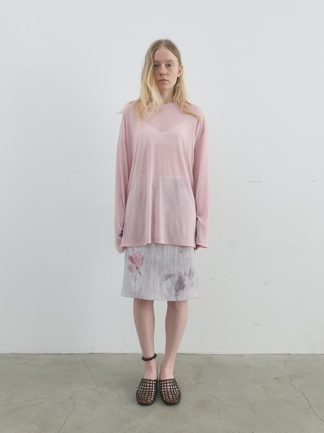 낫띵에브리띵 시어 롱슬리브 탑 핑크 상품이미지2