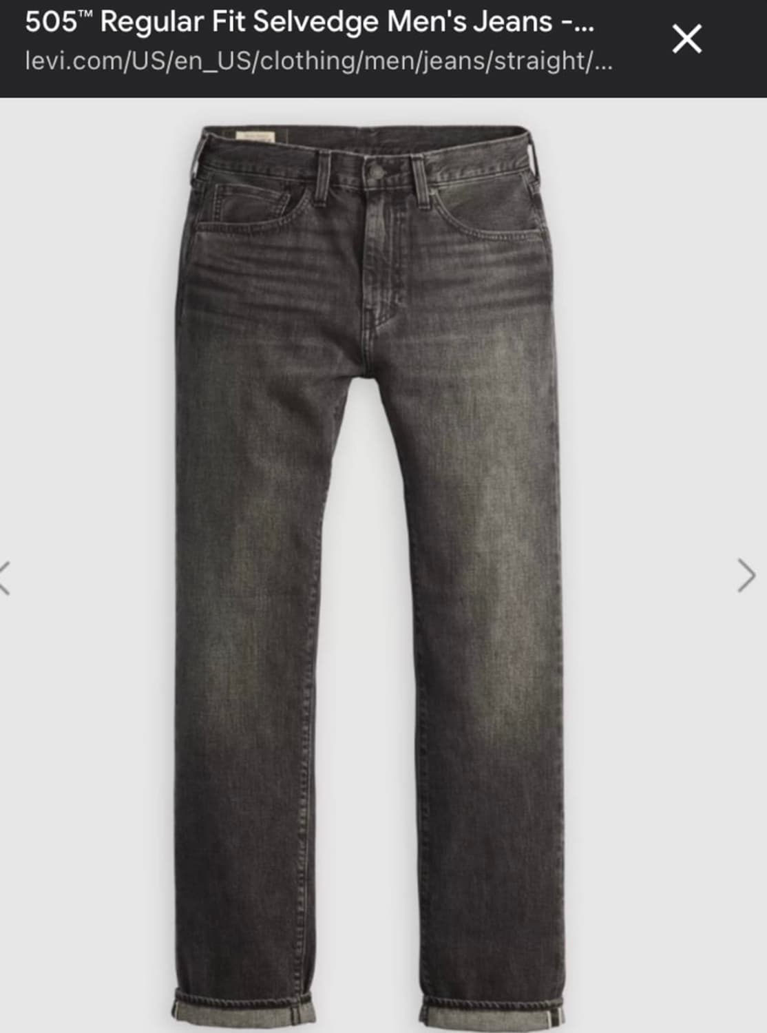 리바이스 505 셀비지 바살트 락 상품이미지1