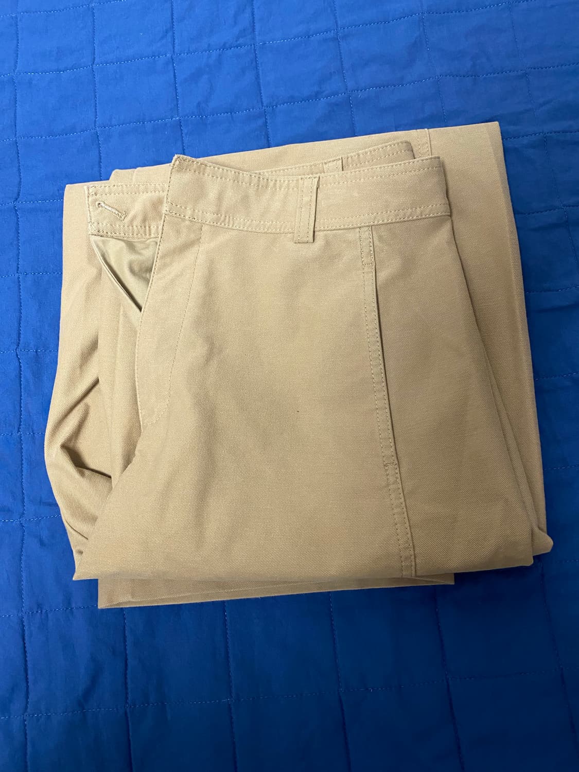 폴로 반집업 니트 그린 L/유니클로 저지베럴 팬츠 베이지 XL 상품이미지3