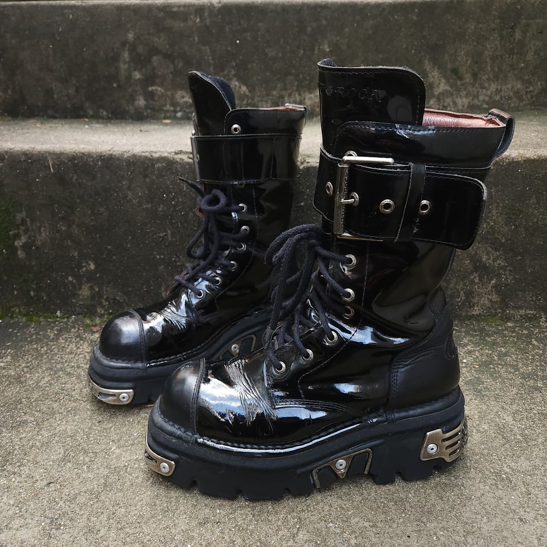 [41] NEW ROCK M-312-C15 레더 부츠 상품이미지1