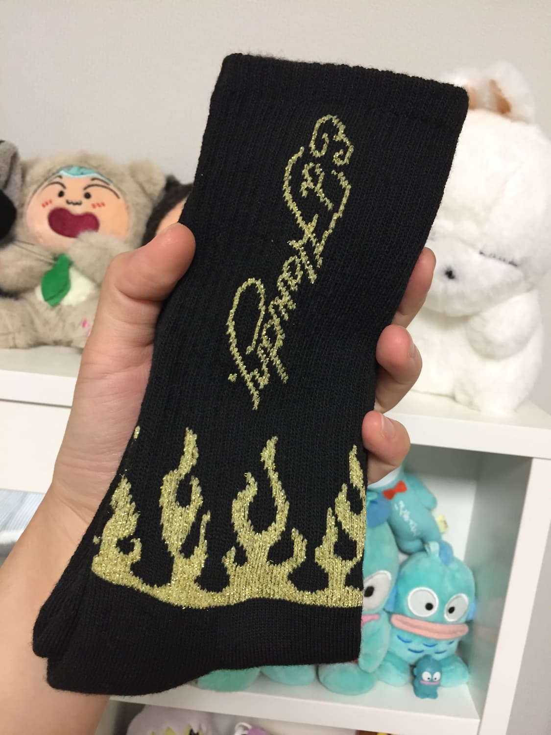 Ed Hardy 블랙 골드 불꽃 양말 상품이미지4