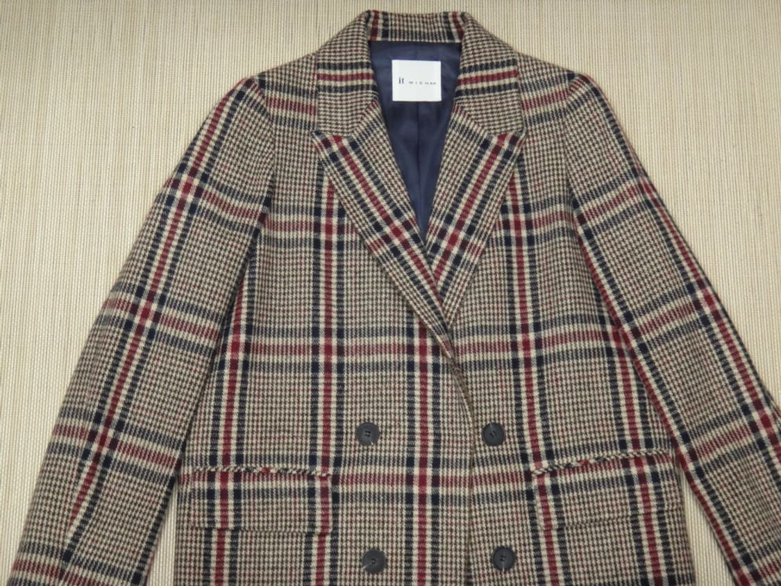 (55size) 잇미샤 울 체크 브라운 코트ITIBYHC991 상품이미지3