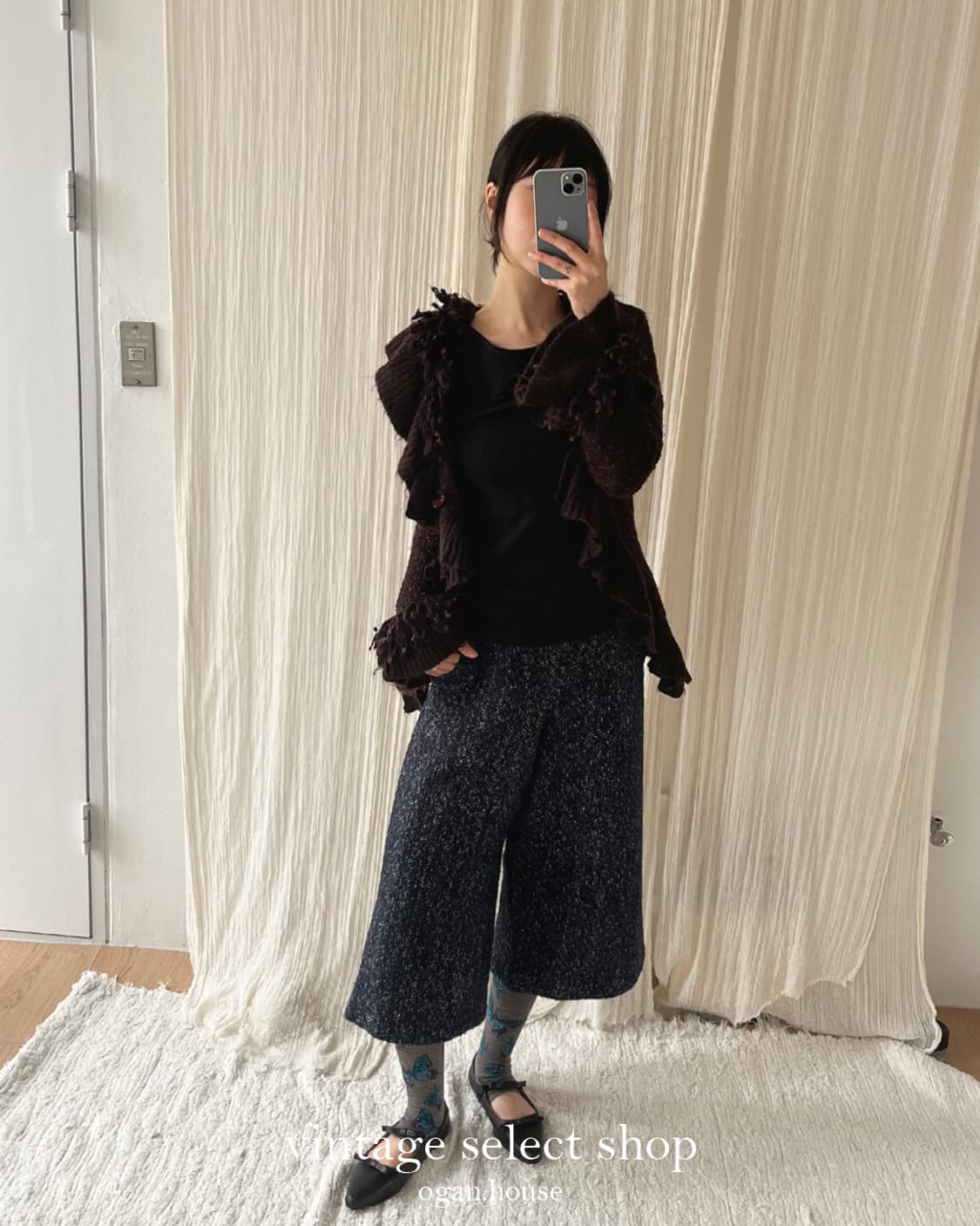 vintage chocolate frill knit cardigan 상품이미지4