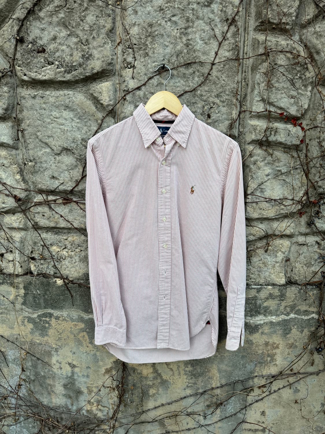 폴로 랄프로렌 빈티지 옥스포드 스트라이프 셔츠 핑크 s 상품이미지1