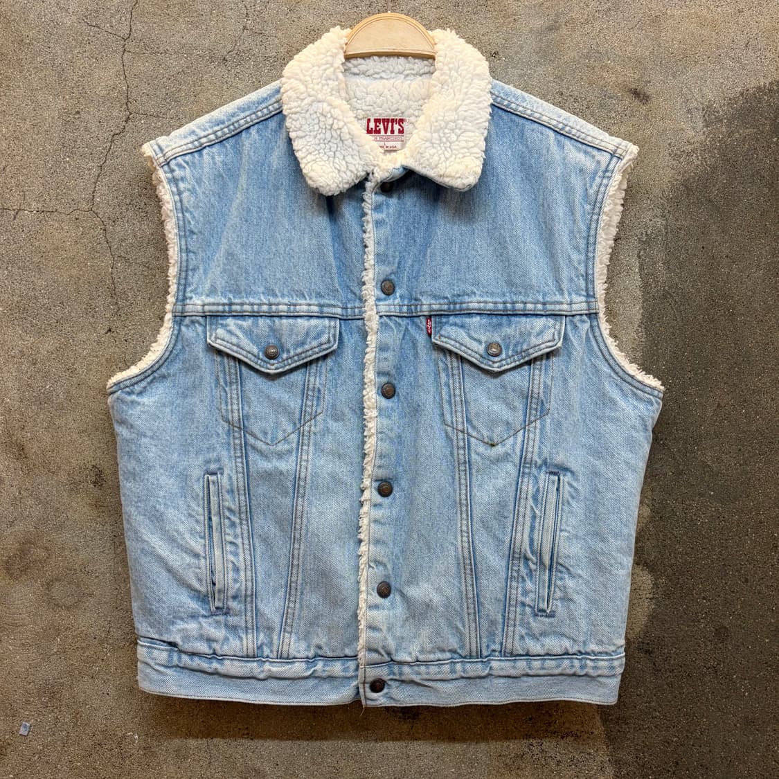 새상품급 80s Made in USA 리바이스 쉐르파 양털 조끼 베스트  상품이미지1