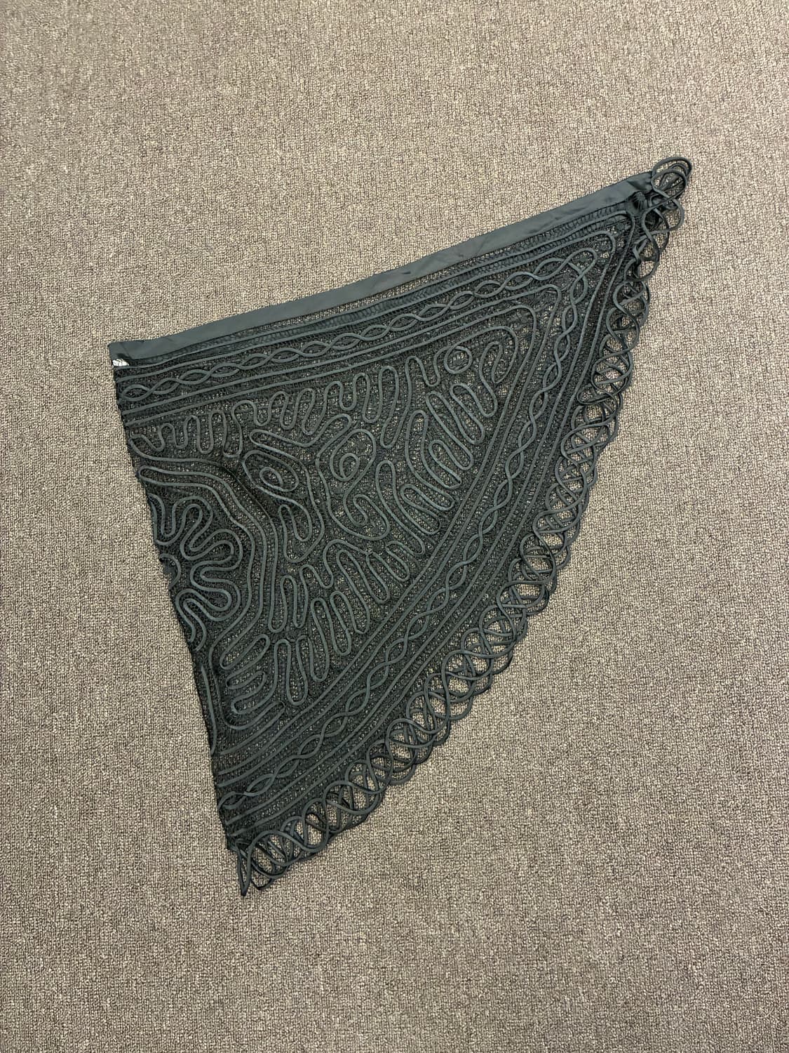 Japanese vintage 여성 그물 블랙 머플러 상품이미지2