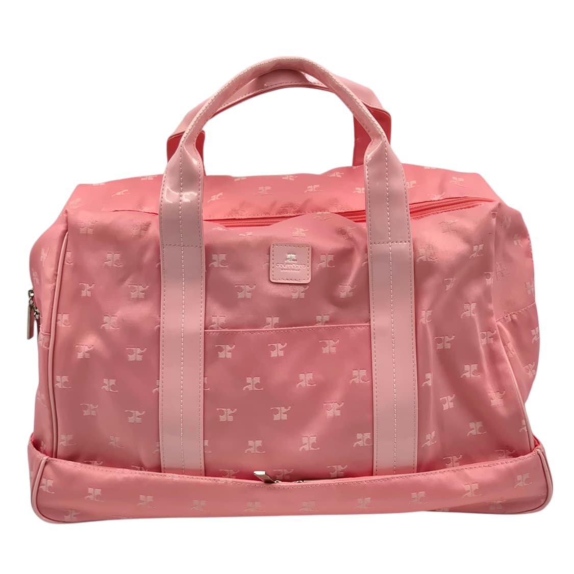 00s 꾸레쥬 핑크 로고 자수 에나멜 빅 볼링백 상품이미지1