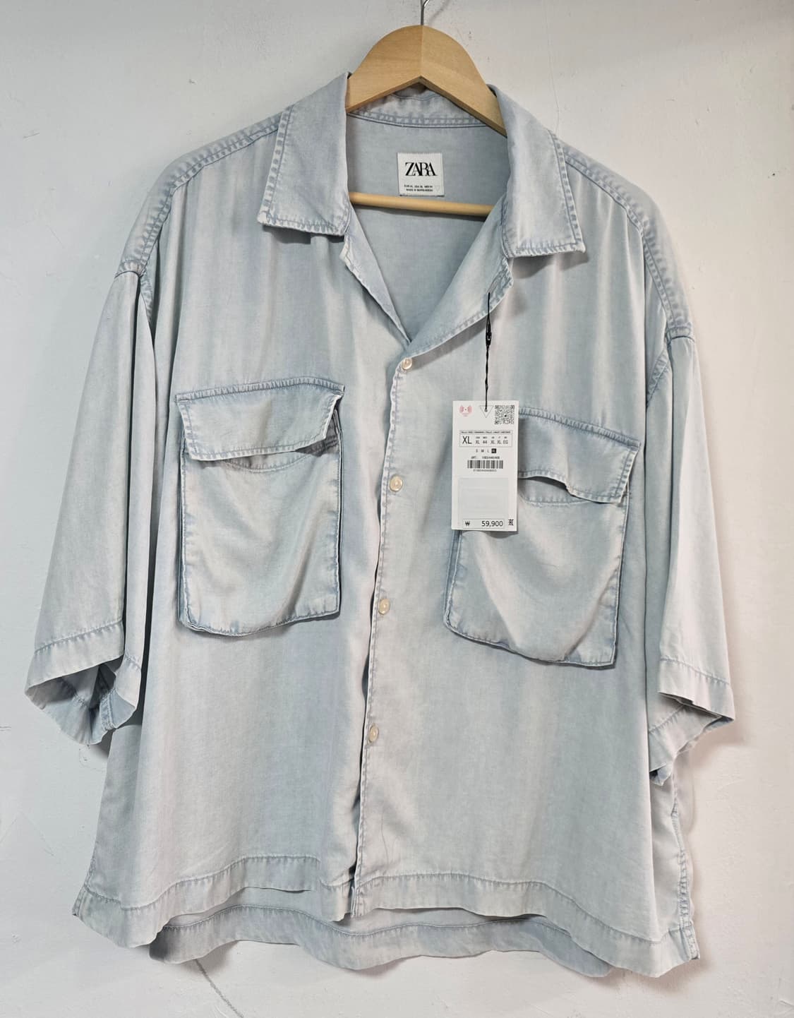 자라연청 오버핏 남자여름반팔셔츠(XL)택0.새것  상품이미지2