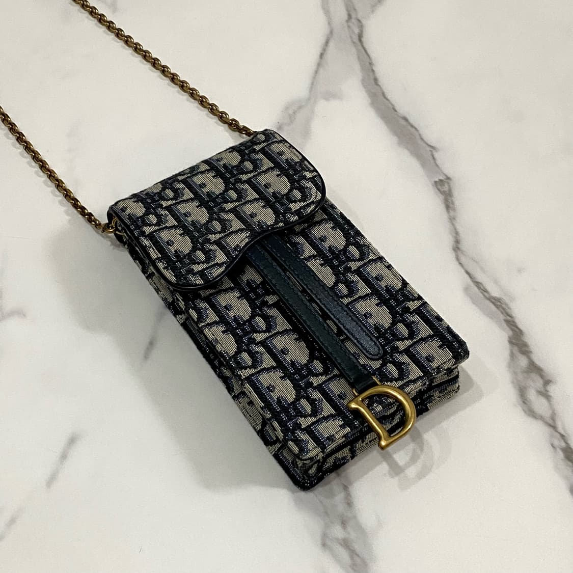 거의새것 디올 새들 오블리크 자카드 버티컬 파우치 휴대폰 가방 상품이미지2