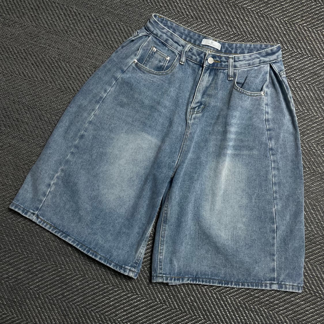 Beige soo 빈티지 워싱 데님 버뮤다 팬츠y 5242 상품이미지1