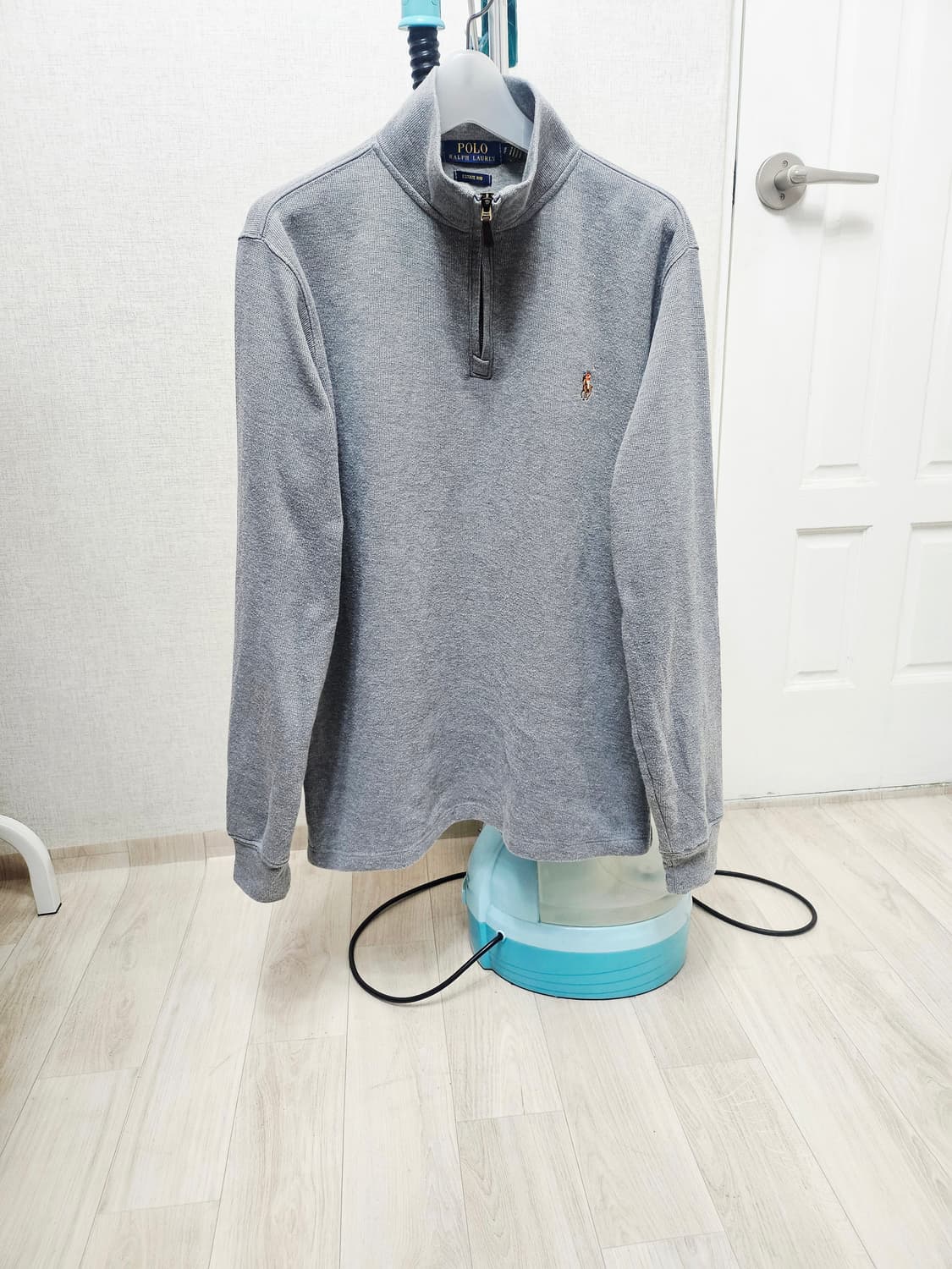 (95)M ☆초대장급☆ 랄프로렌폴로 코튼 [회색그레이] 하프반집업 니트 상품이미지1