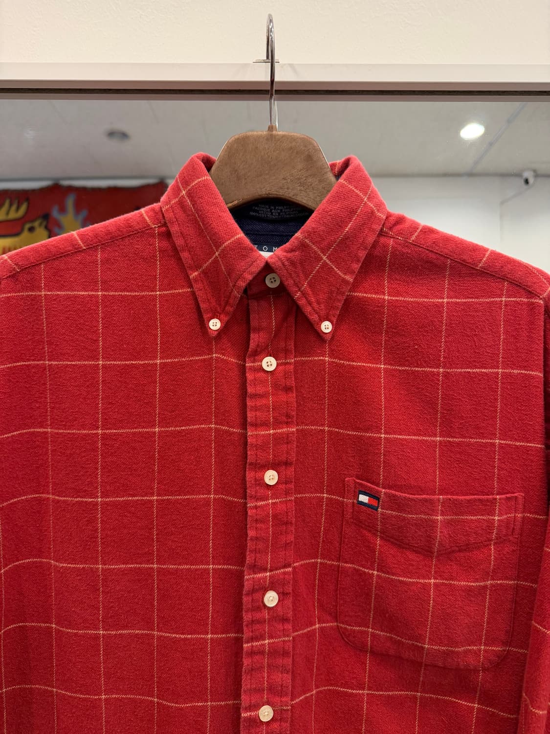 90s Tommy Hilfiger 타미힐피거 코튼 플란넬 체크 셔츠 상품이미지3