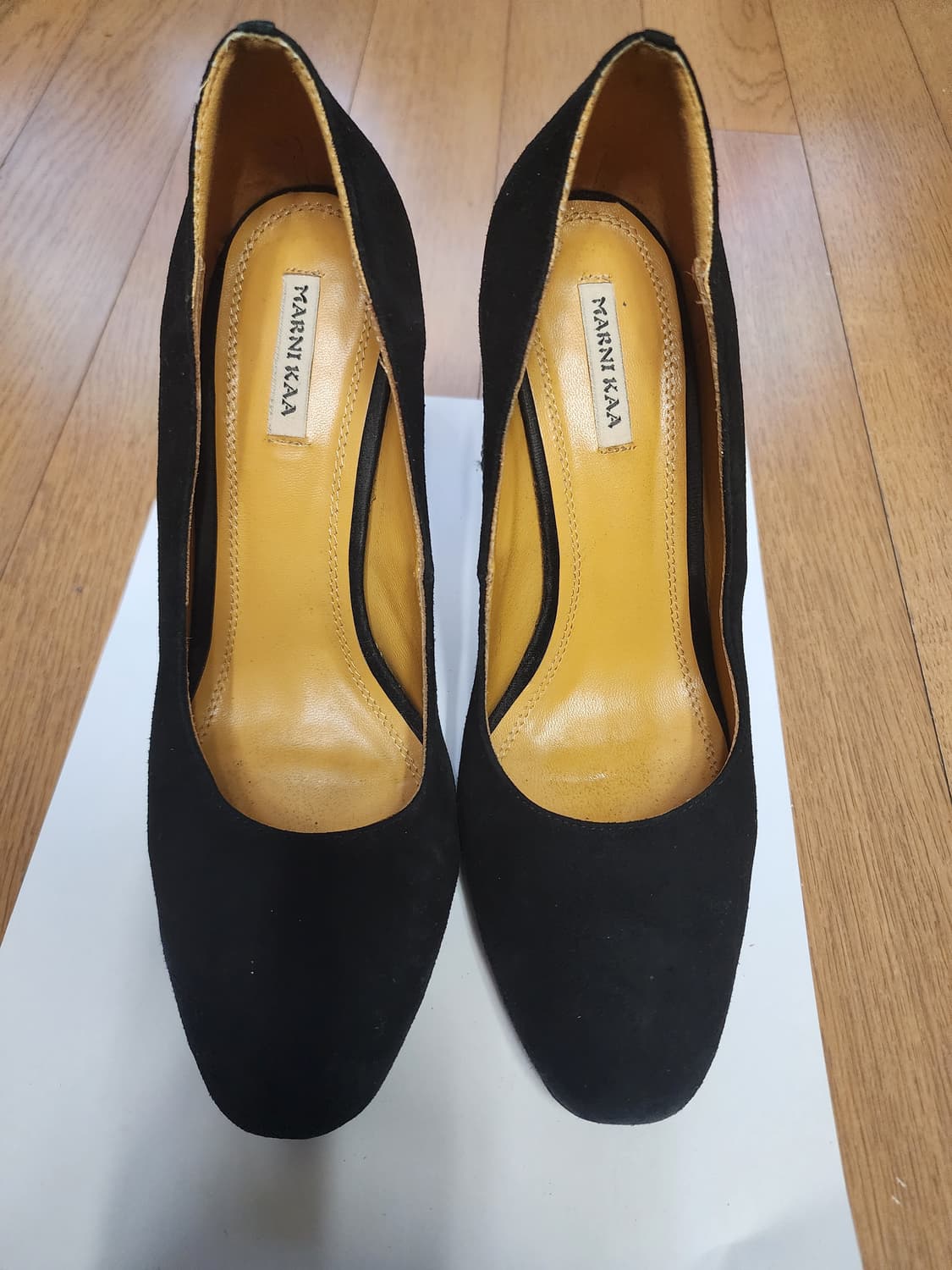 블랙 스웨이드 큐빅 힐 펌프스 37 상품이미지2