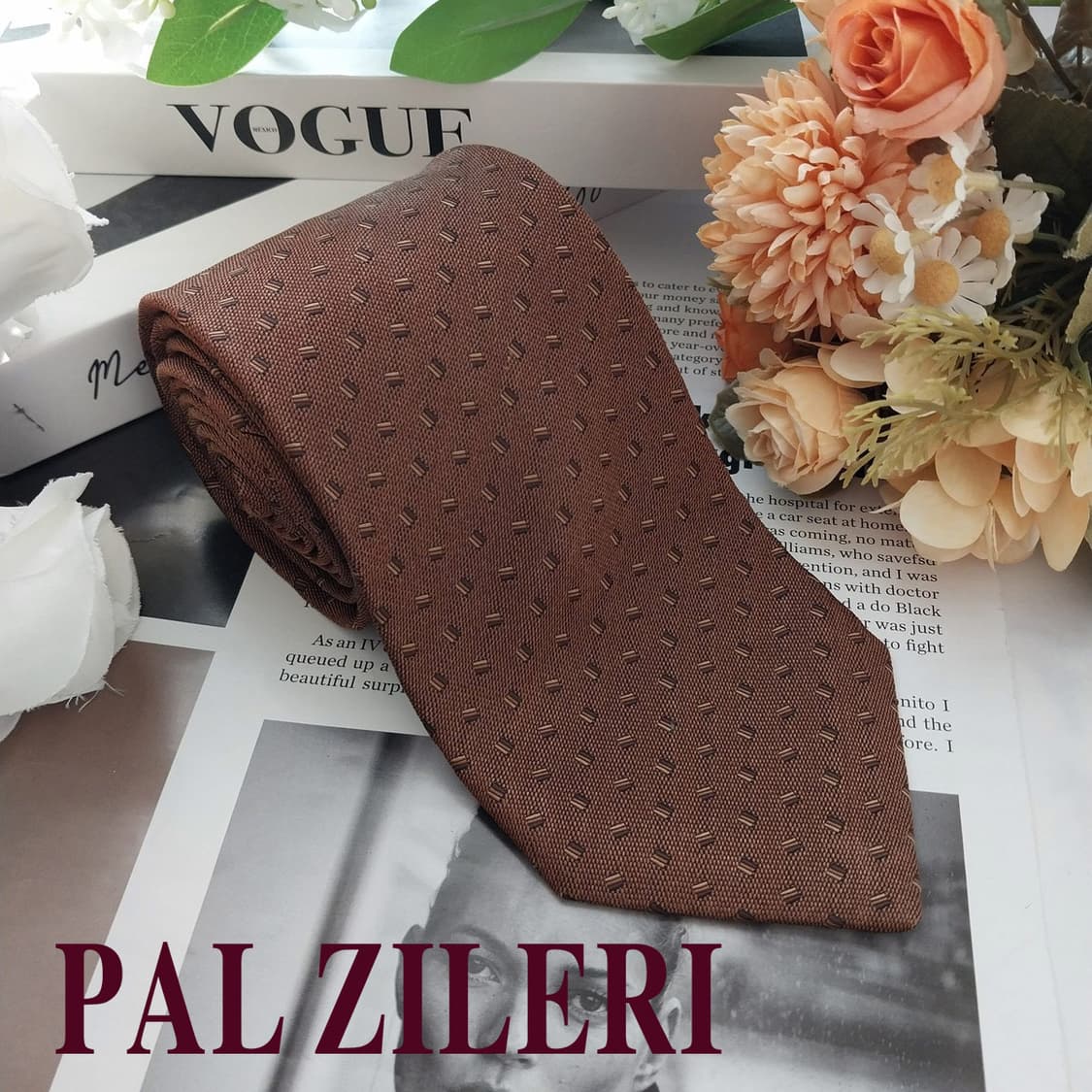 빨질레리 실크 브라운 미니 패턴 넥타이 9.1cm A+등급 K1692
 상품이미지2