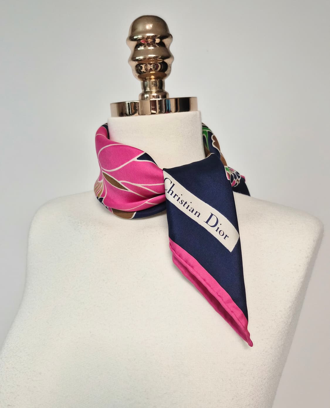 크리스챤디올 네이비 실크100 스카프 머플러 상품이미지3