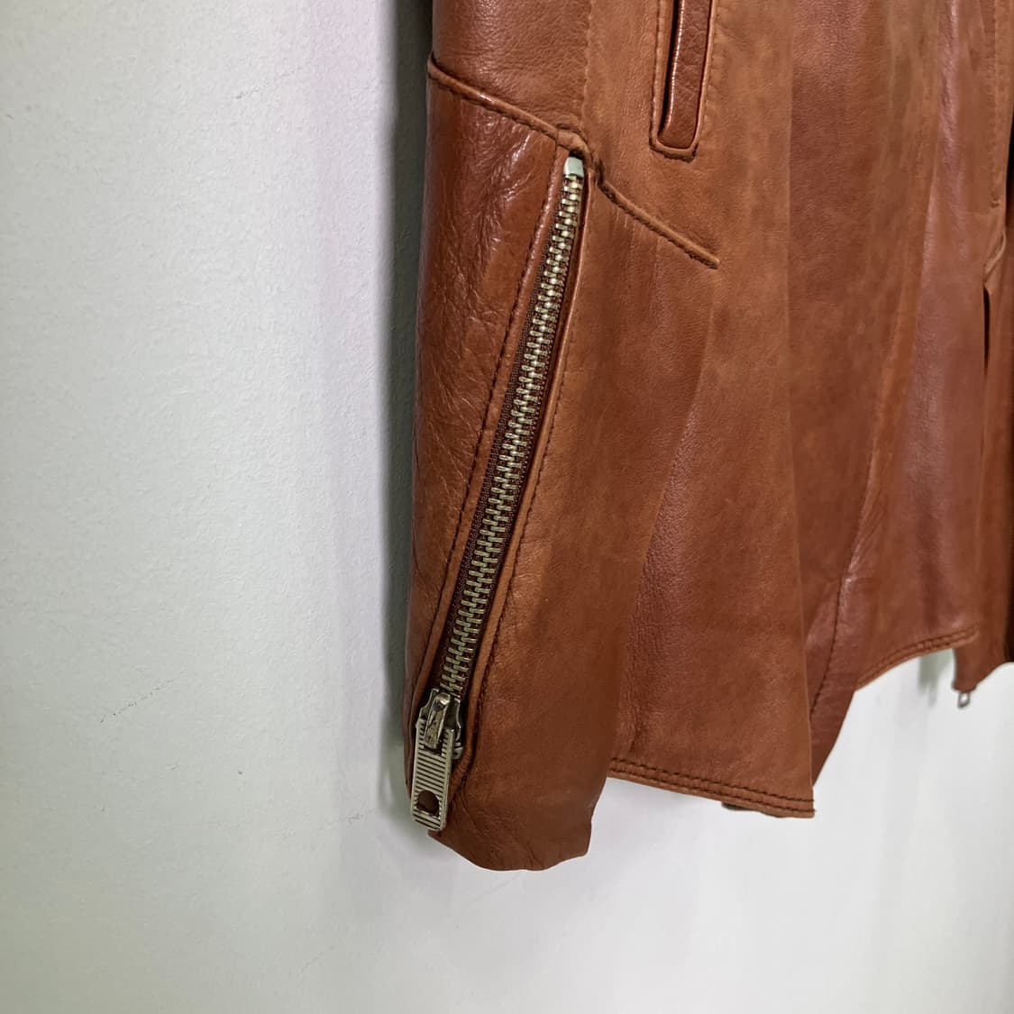 시스템 브라운 양가죽 라이더 자켓 상품이미지8