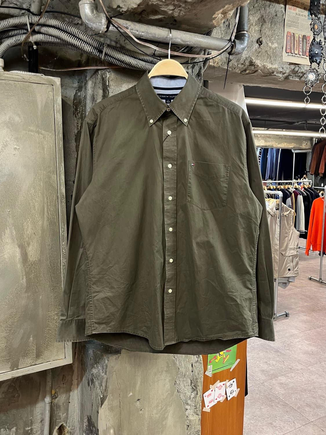 타미힐피거 포켓 셔츠 카키 M #csz2440 상품이미지1