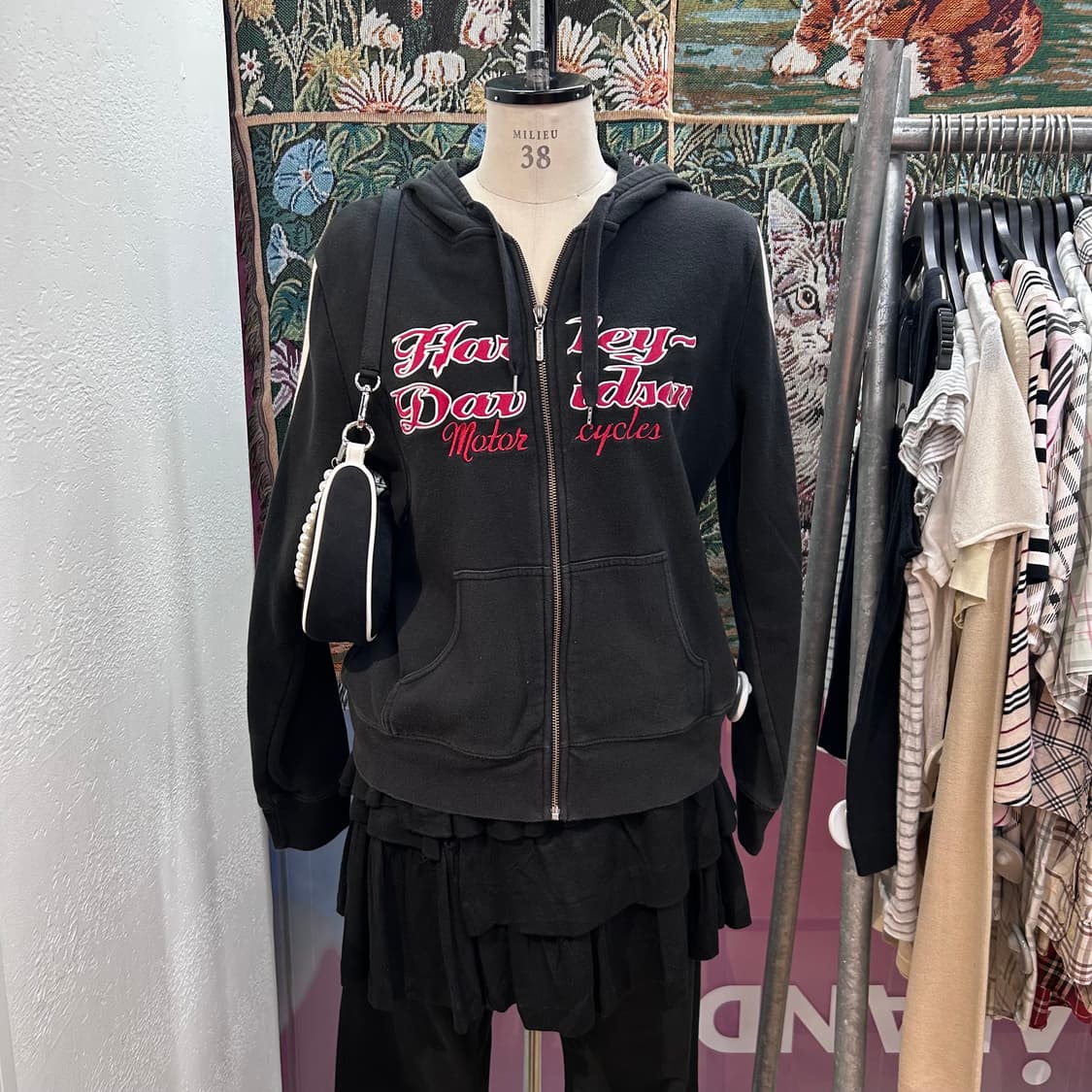 할리데이비슨 y2k 기모 후드집업 상품이미지2