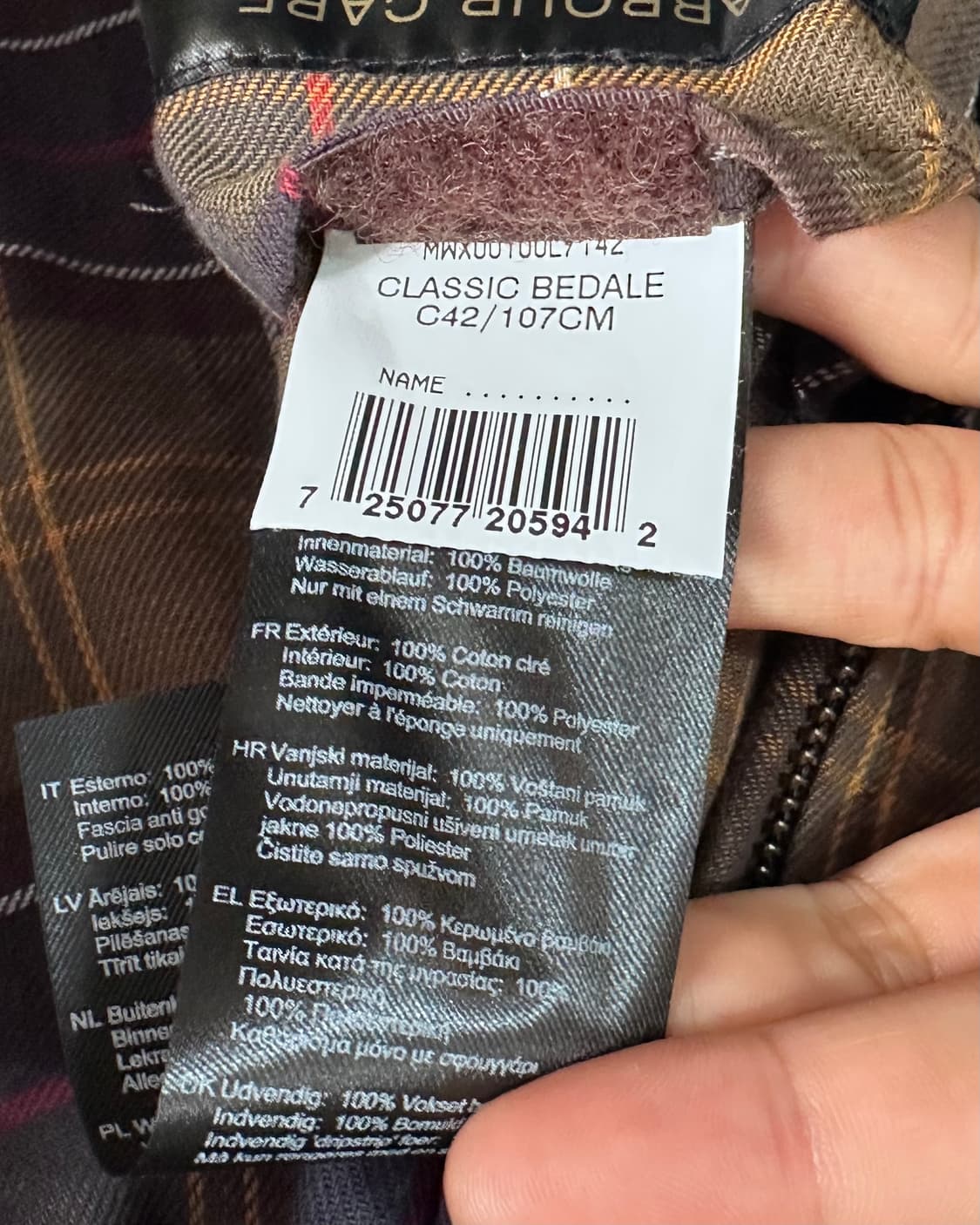 바버 클래식 비데일 왁스 자켓 (va.29)  상품이미지8