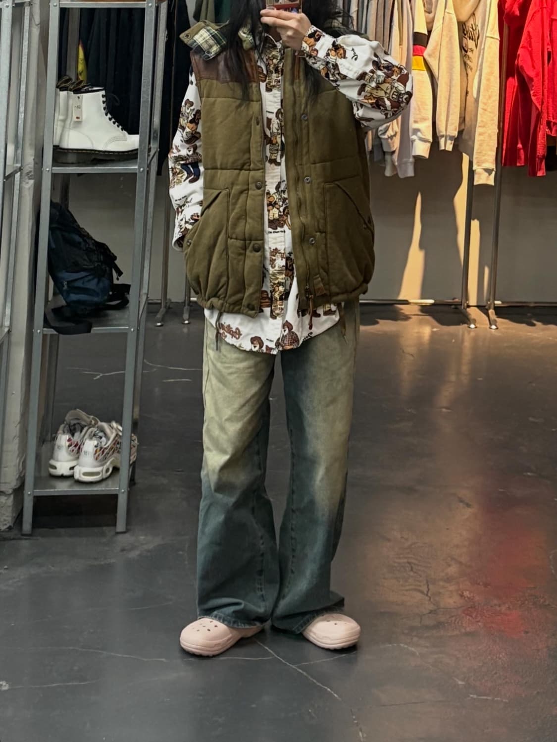 폴로랄프로렌 브라운레더 히든 후드 패딩 조끼 베스트 A3069 상품이미지2