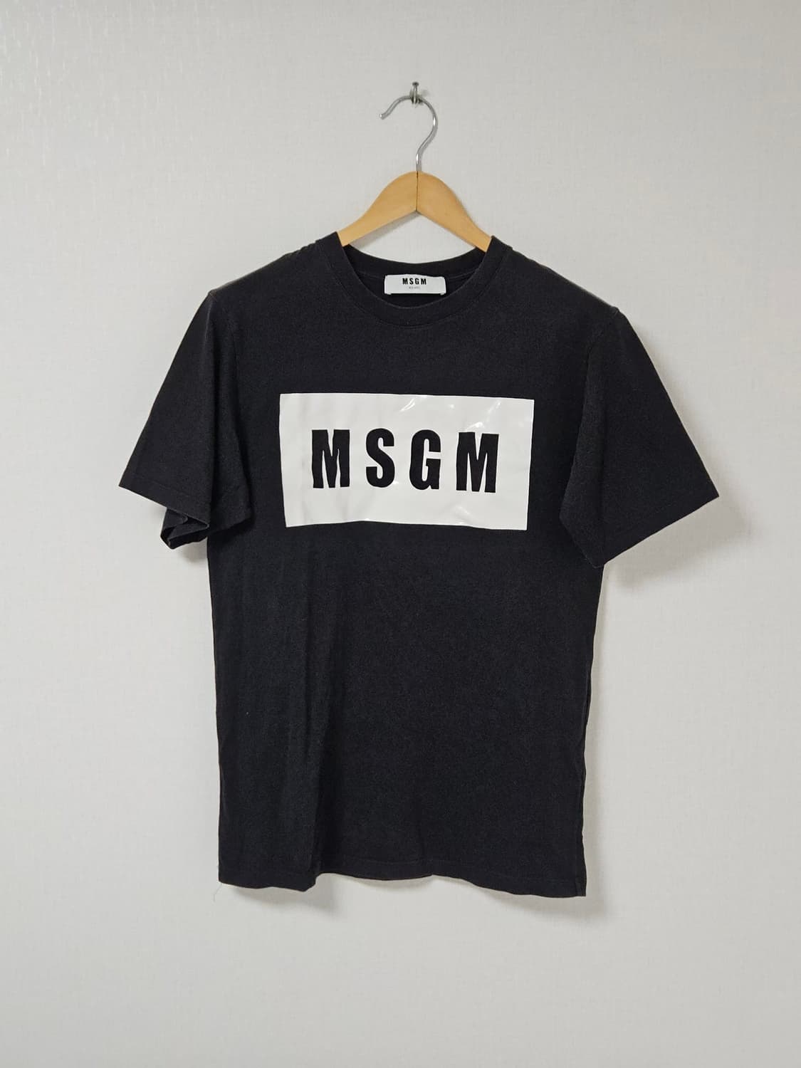 MSGM 엠에스지엠 박스로고 반팔 티셔츠 블랙 정품 S 95 상품이미지1