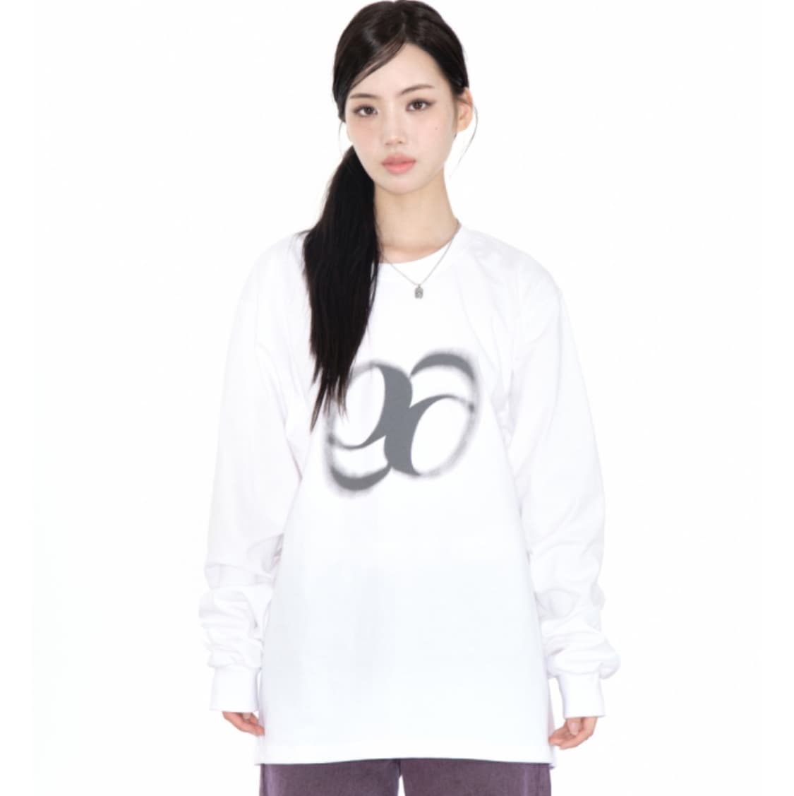 [M] 애즈온 베베 롱슬리브 화이트 긴팔 티셔츠 상품이미지2