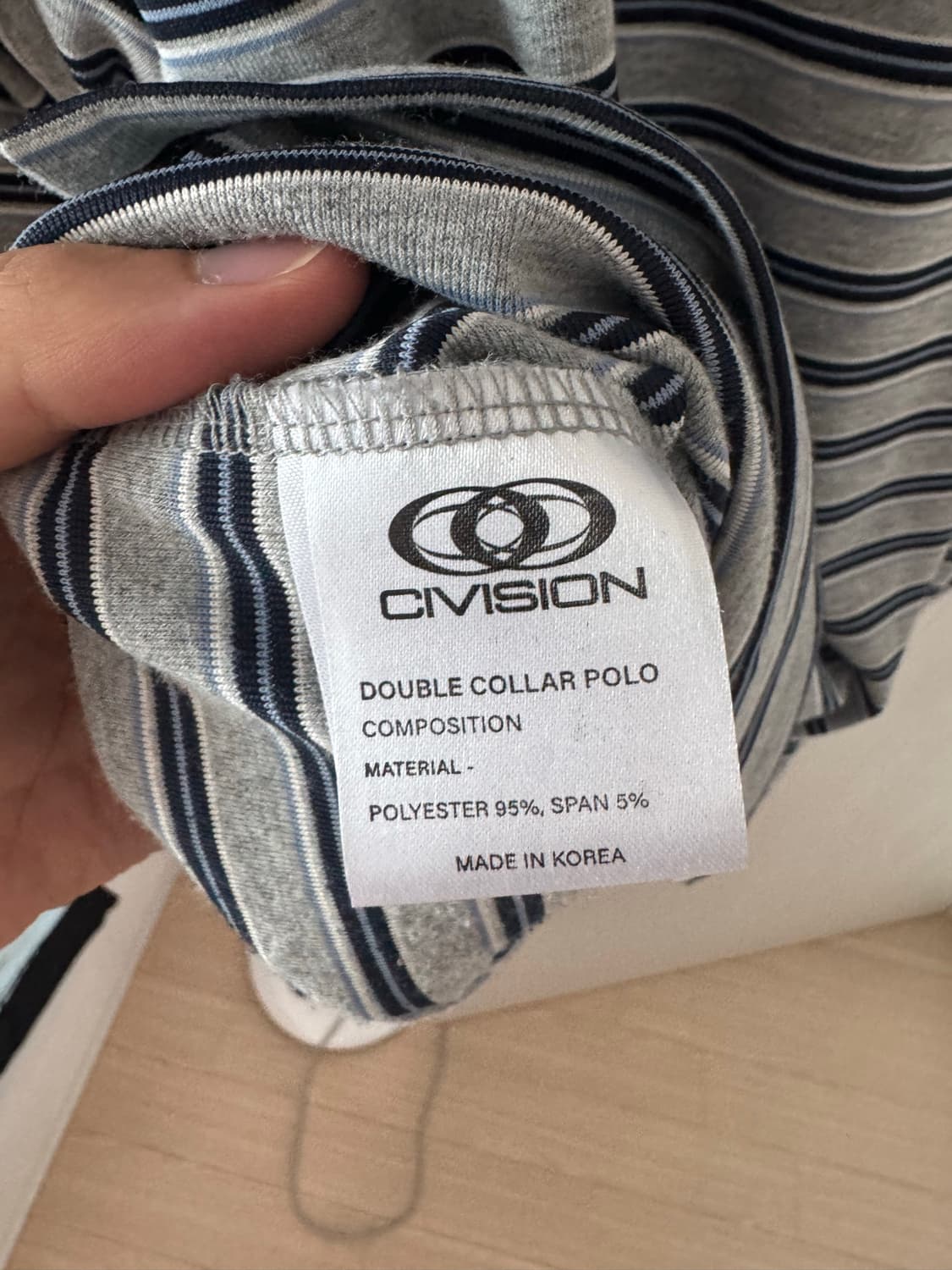 civision 더블 카라 폴로 그레이 블루 스트라이프 상품이미지4