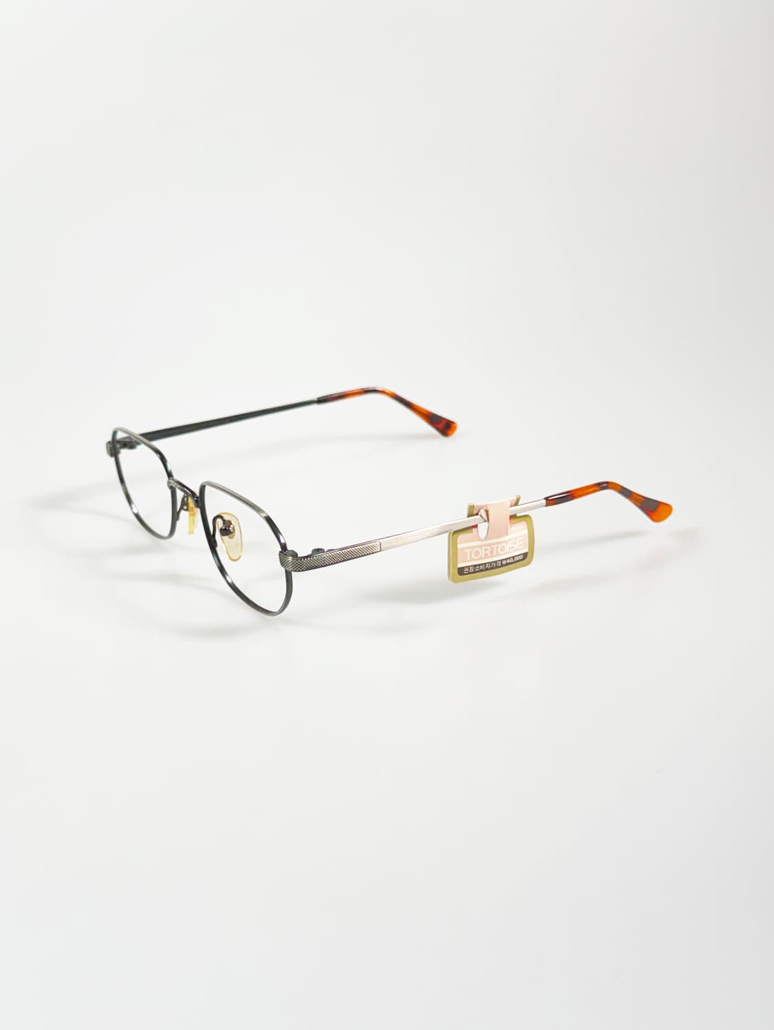 90s TORTOISE 건메탈 슬림 스퀘어 빈티지 안경 상품이미지3